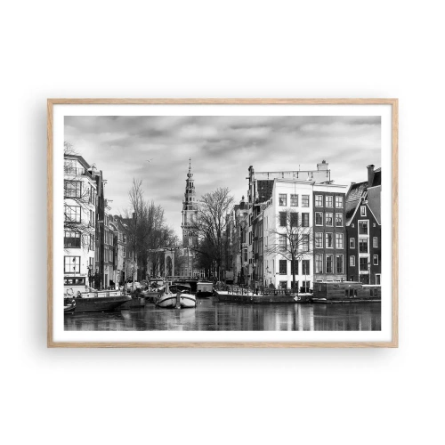 Plagát v ráme zo svetlého duba - Amsterdamské vibrácie - 100x70 cm