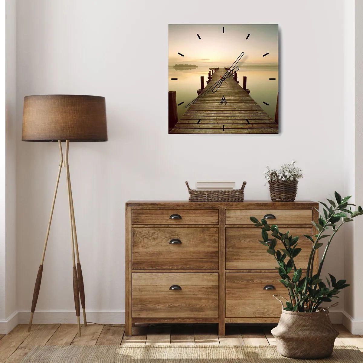 Nástenné hodiny - Úsvit, svitanie, svetlo - 40x40 cm