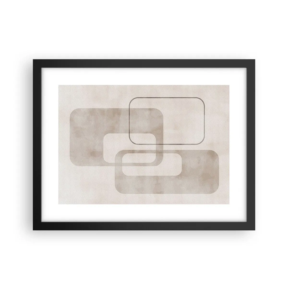 Plagát v čiernom ráme - Geometrická fúga - 40x30 cm