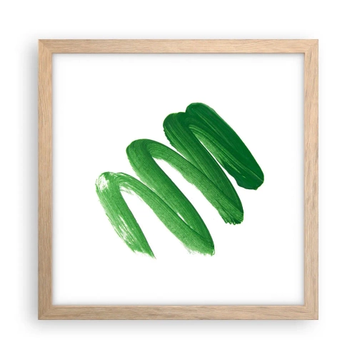 Plagát v ráme zo svetlého duba - Zelený žart - 30x30 cm