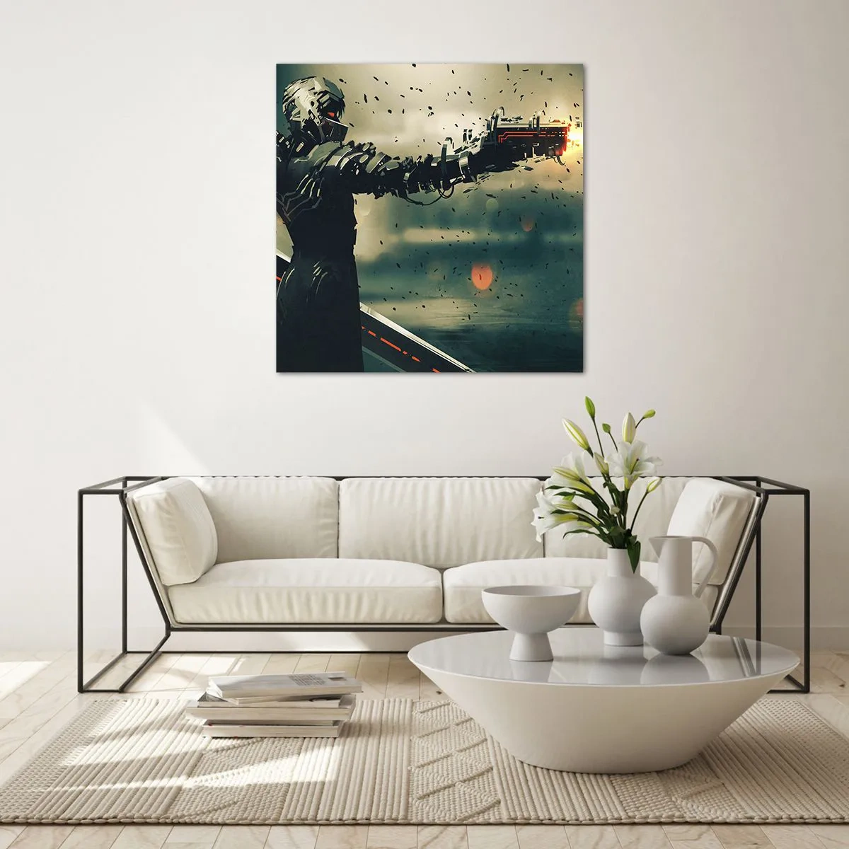 Obraz na skle - Vražedná zbraň - tvoj vlastný terminátor - 40x40 cm