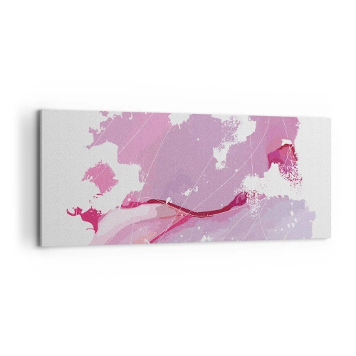 Obraz na plátne - Mapa ružového sveta - 100x40 cm