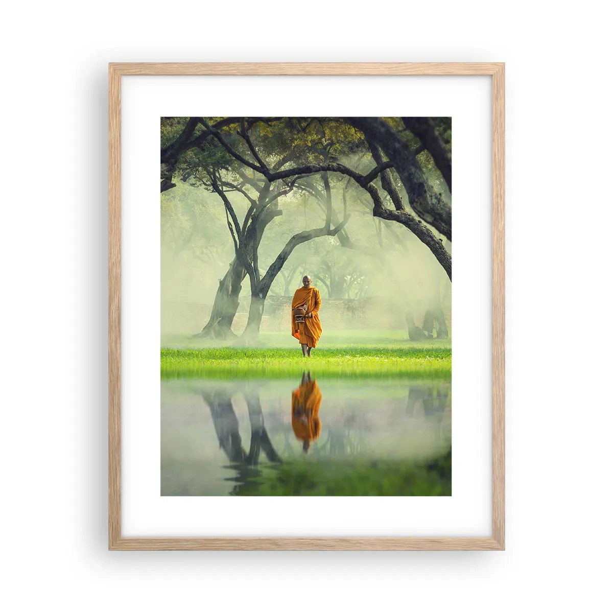 Plagát v ráme zo svetlého duba - Na ceste k osvieteniu - 40x50 cm