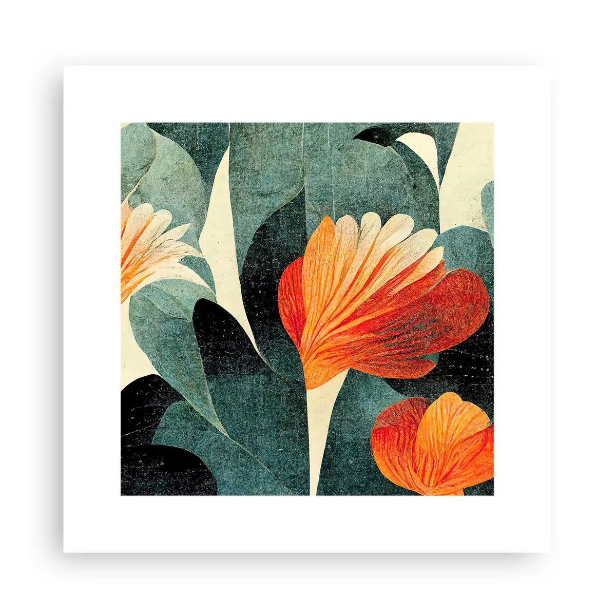 Plagát - Tropické horúco a chlad zelene - 30x30 cm