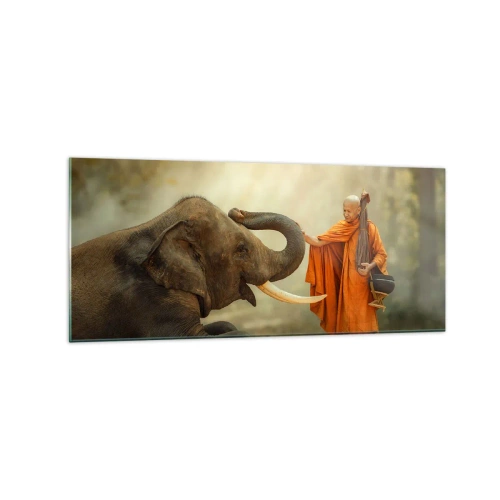 Obraz na skle - Stretnutie na cestách - 120x50 cm