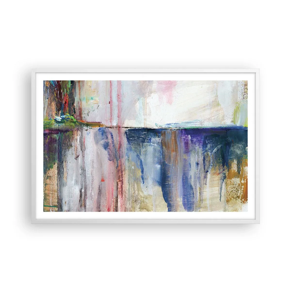 Plagát v bielom ráme - Farebné dojmy a asociácie - 91x61 cm