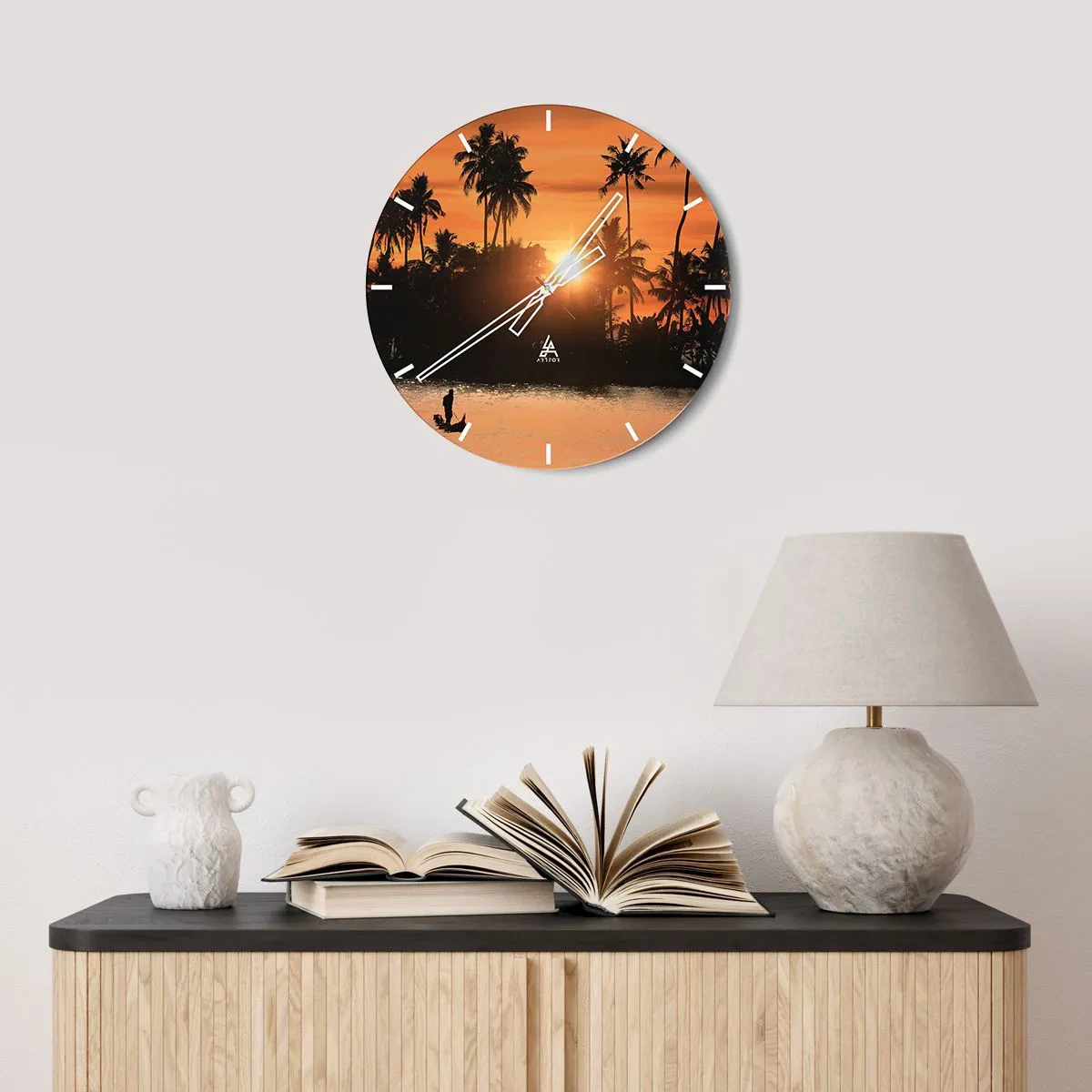 Nástenné hodiny - Čas na odpočinok - 40x40 cm