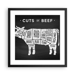 Plagát v čiernom ráme - Šlabikár mäsiara - 40x40 cm