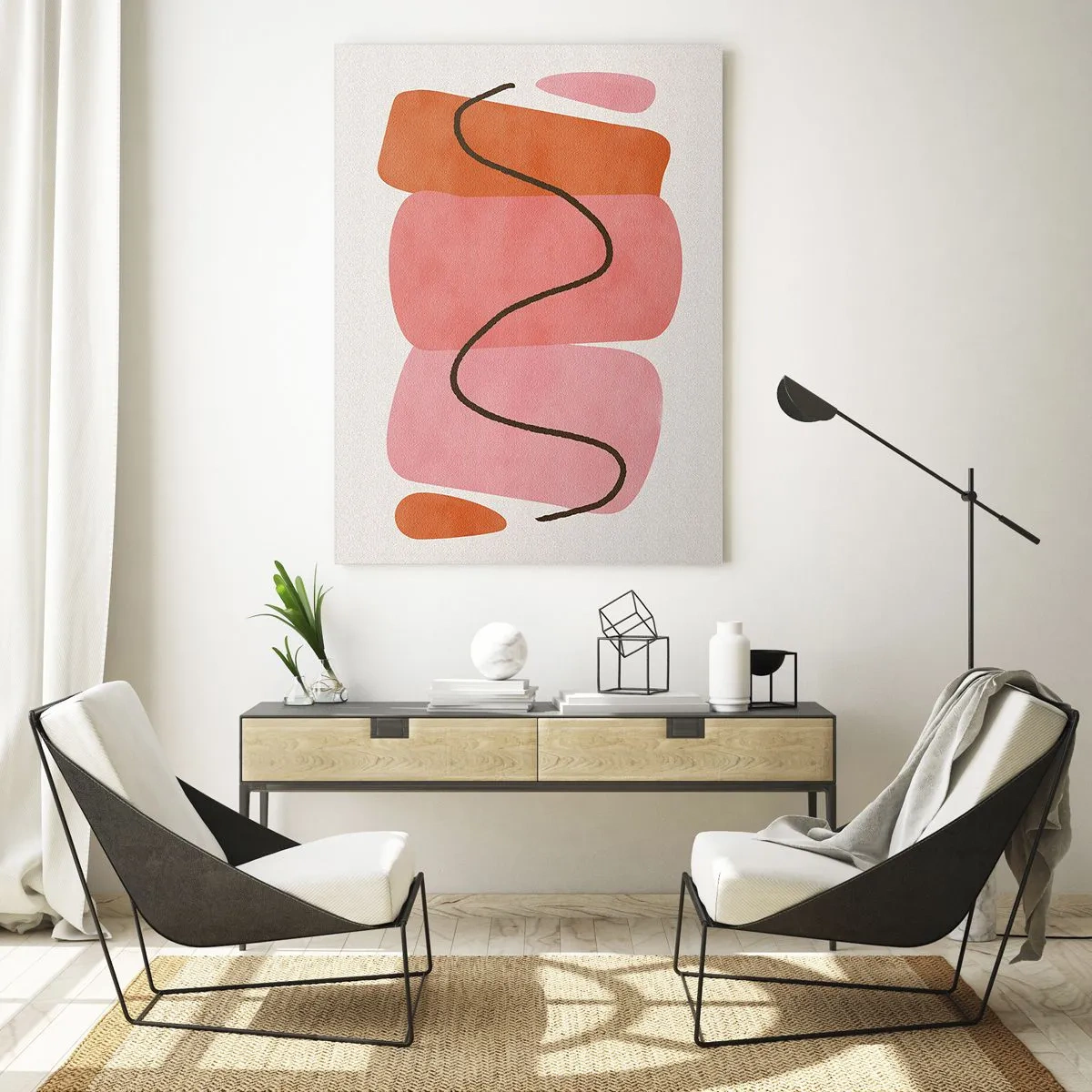 Obraz na skle - Jemný pohyb foriem - 50x70 cm