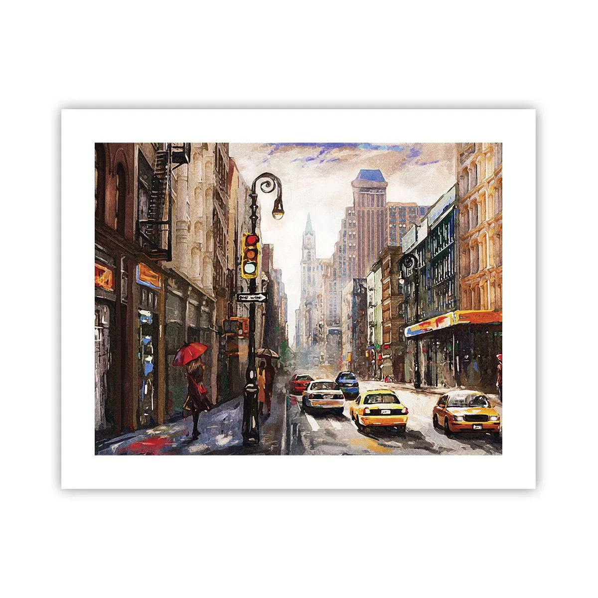 Plagát - New York – farebný aj v daždi - 50x40 cm