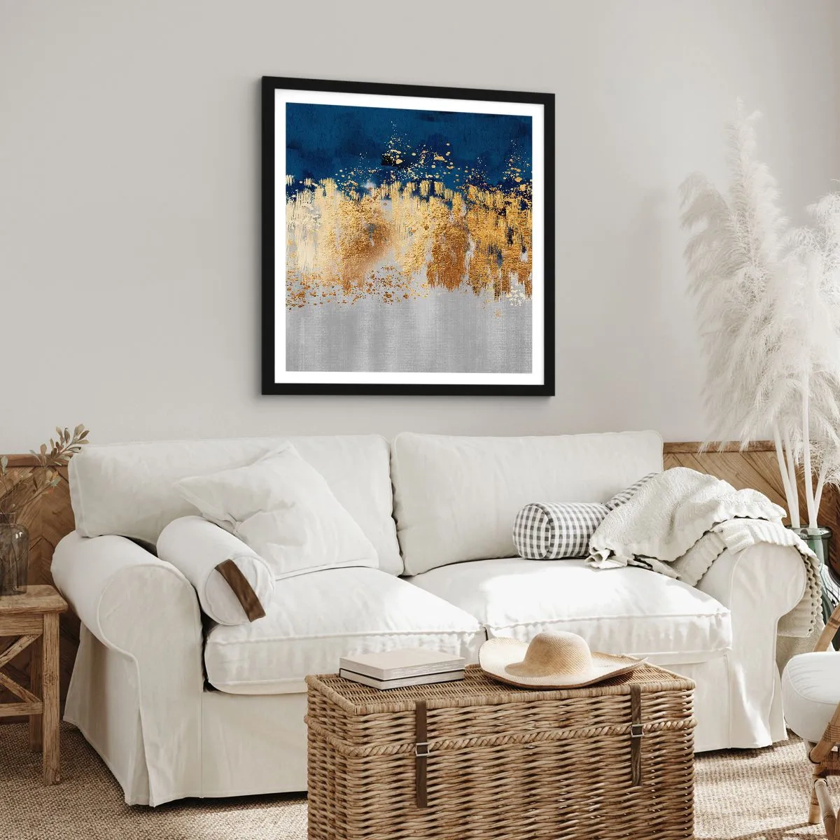 Plagát v čiernom ráme - Moderná kompozícia s iskrou - 60x60 cm