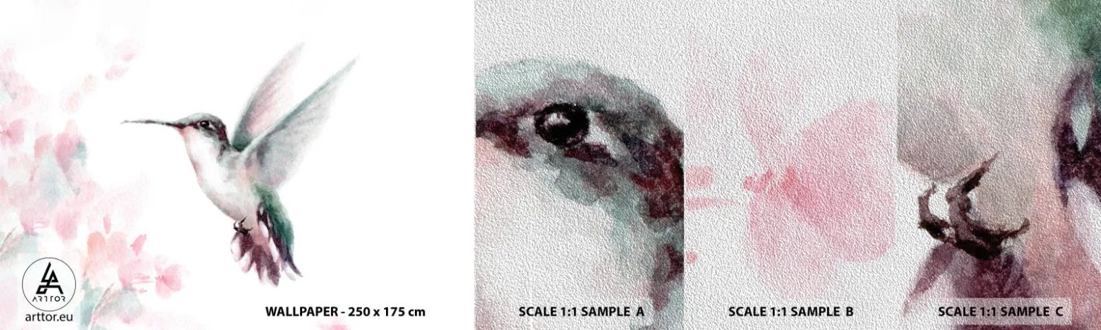 Vzorka fototapety Premium Sand - Mávanie - Kolibrík, Vták, Kus - 100x30 cm