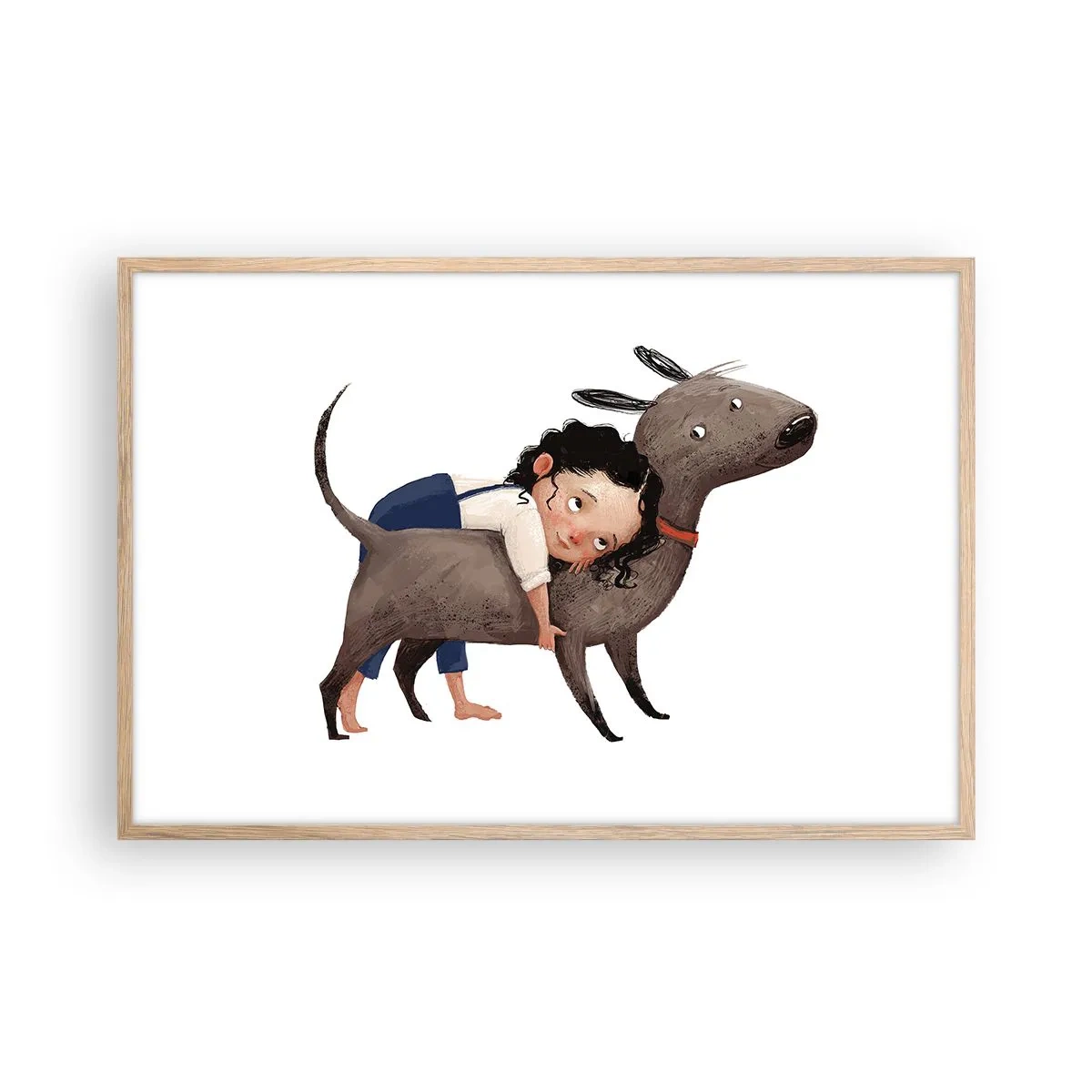 Plagát v ráme zo svetlého duba - Najlepší priatelia - 91x61 cm