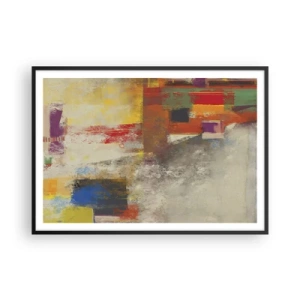 Plagát v čiernom ráme - Geometria farieb - 100x70 cm