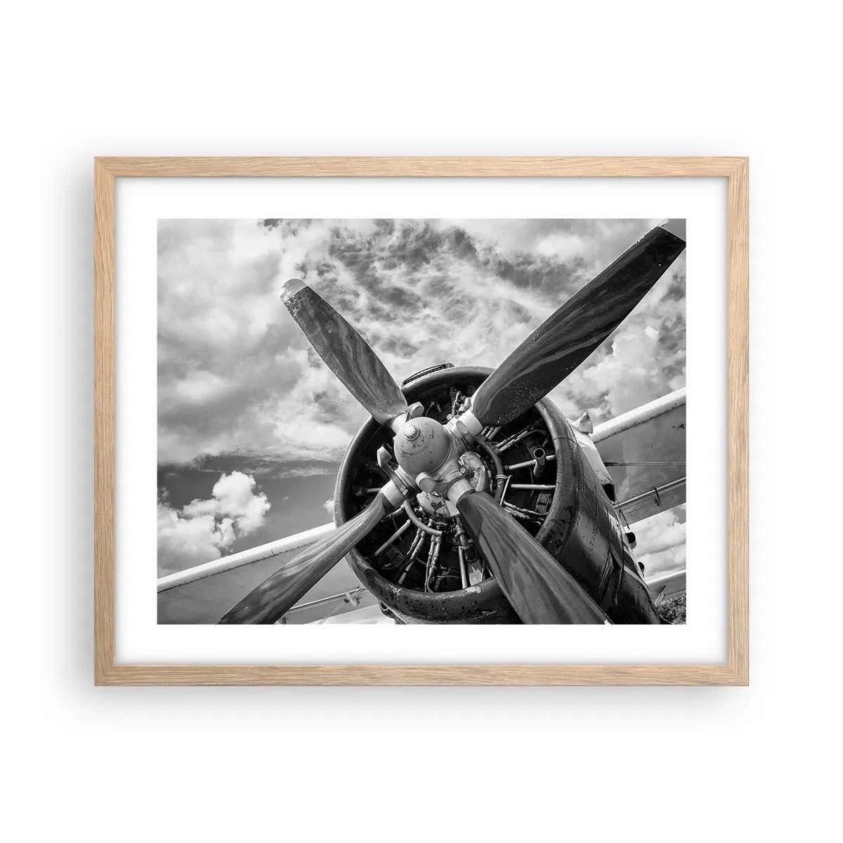 Plagát v ráme zo svetlého duba - Dobyvateľ oblohy - 50x40 cm