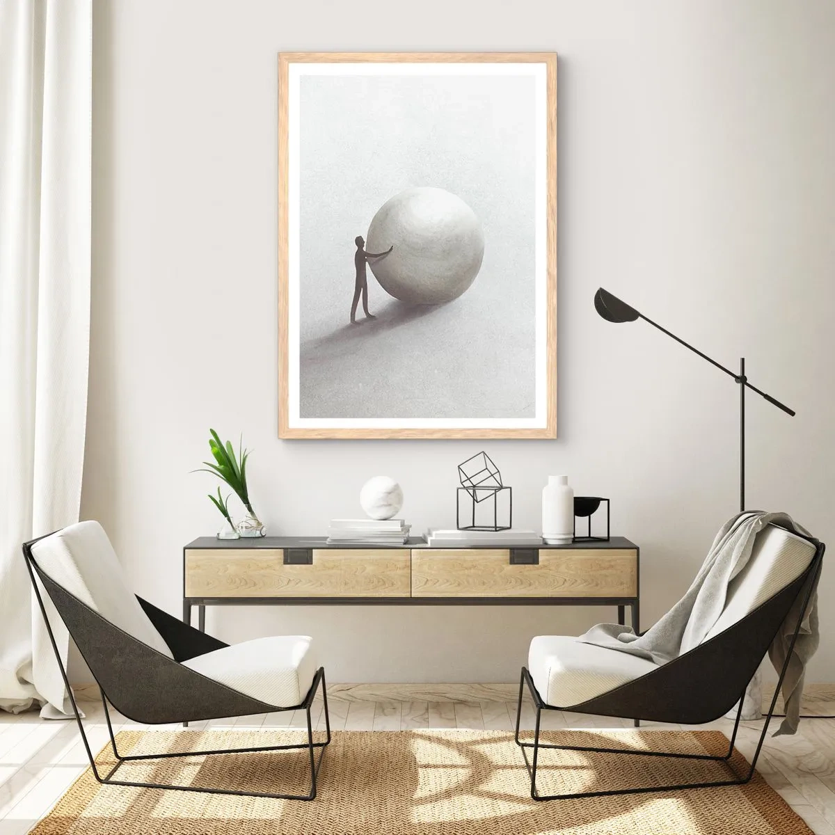 Plagát v ráme zo svetlého duba - Hra života - 61x91 cm
