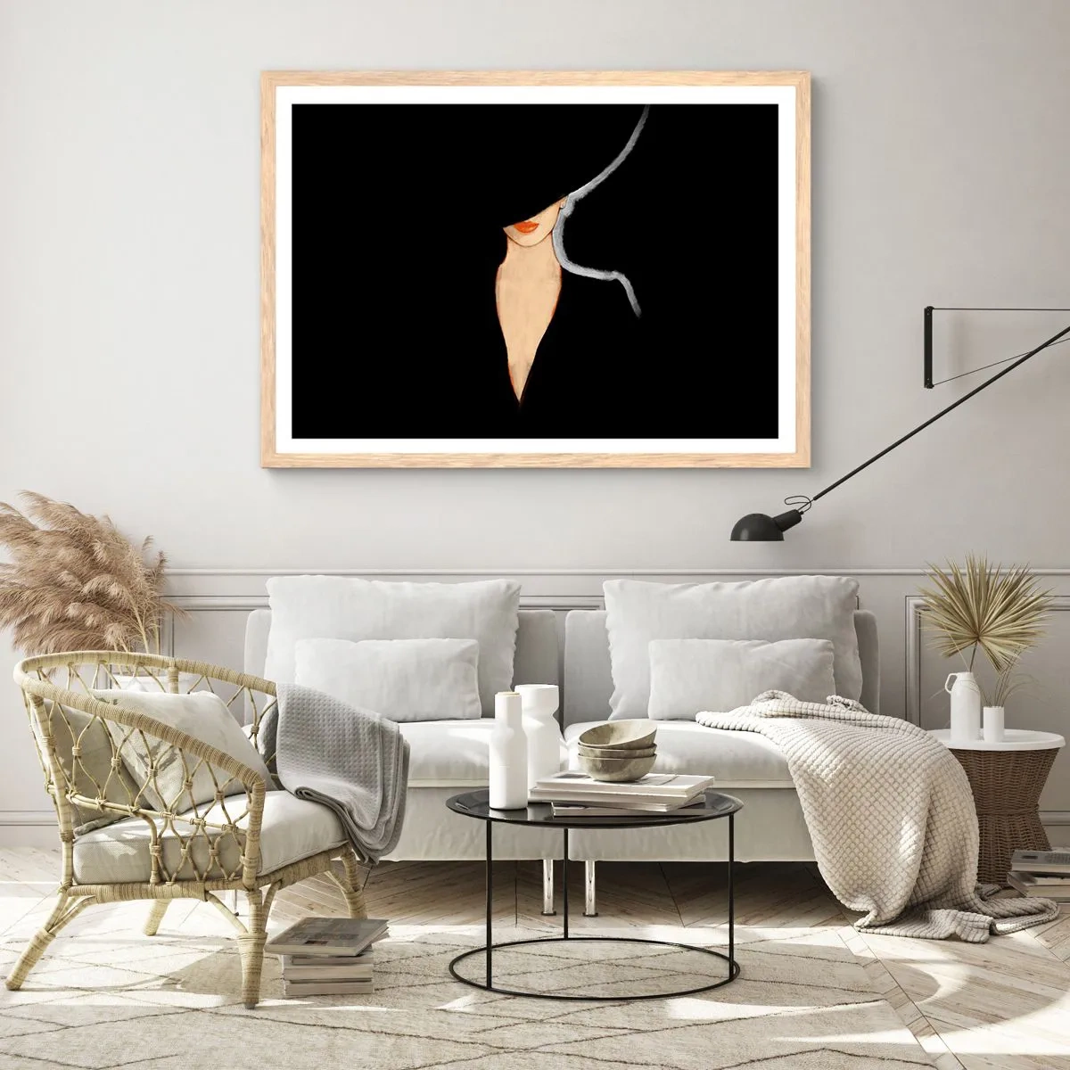 Plagát v ráme zo svetlého duba - Elegancia a štýl - 91x61 cm