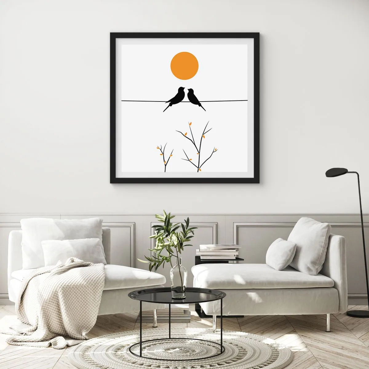 Plagát v čiernom ráme - Slávičí večer - 50x50 cm