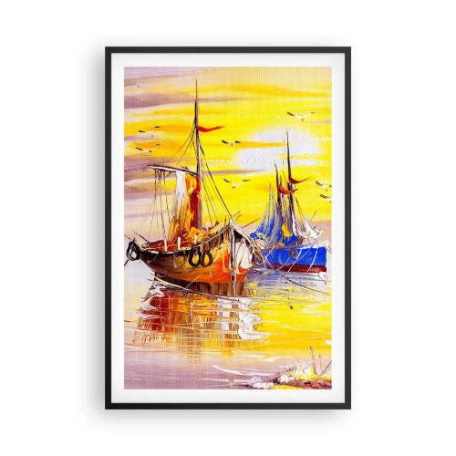 Plagát v čiernom ráme - Zaslúžený odpočinok v prístave - 61x91 cm