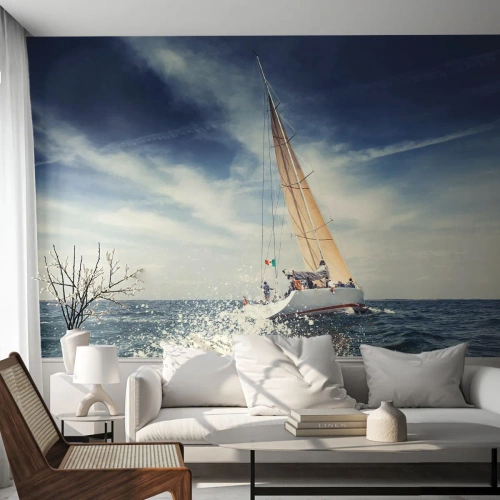 Samolepiaca Fototapeta Deluxe Sticker - Nás nedobehnú! - Plachetnica, oceán, Plachetnica - 500x350 cm