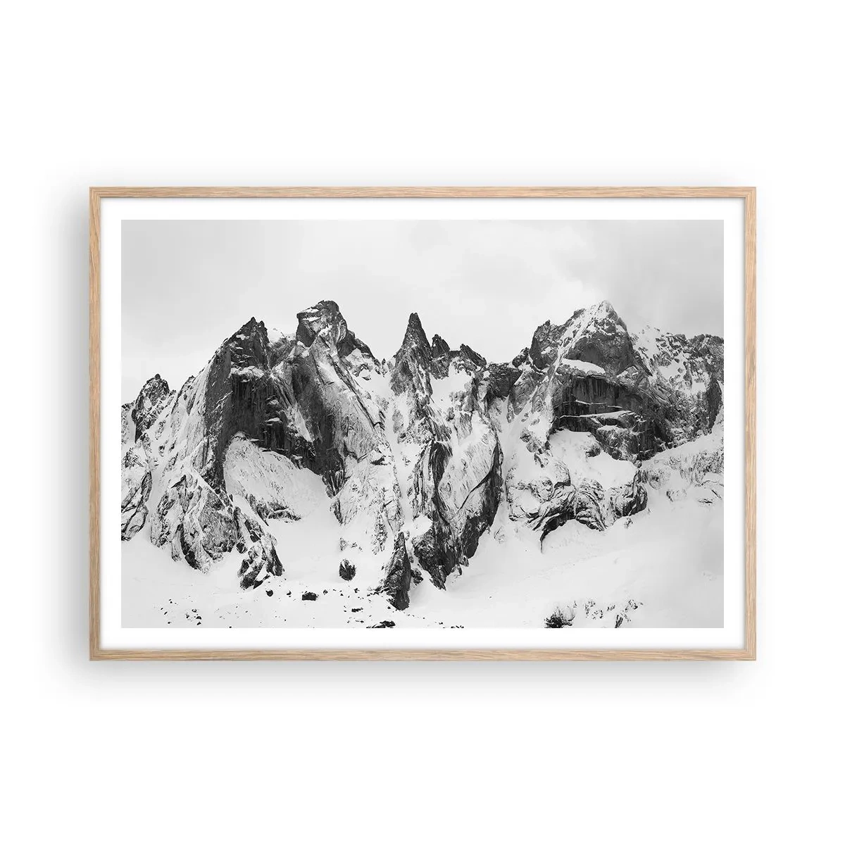 Plagát v ráme zo svetlého duba - Hrozivý žulový hrebeň - 100x70 cm