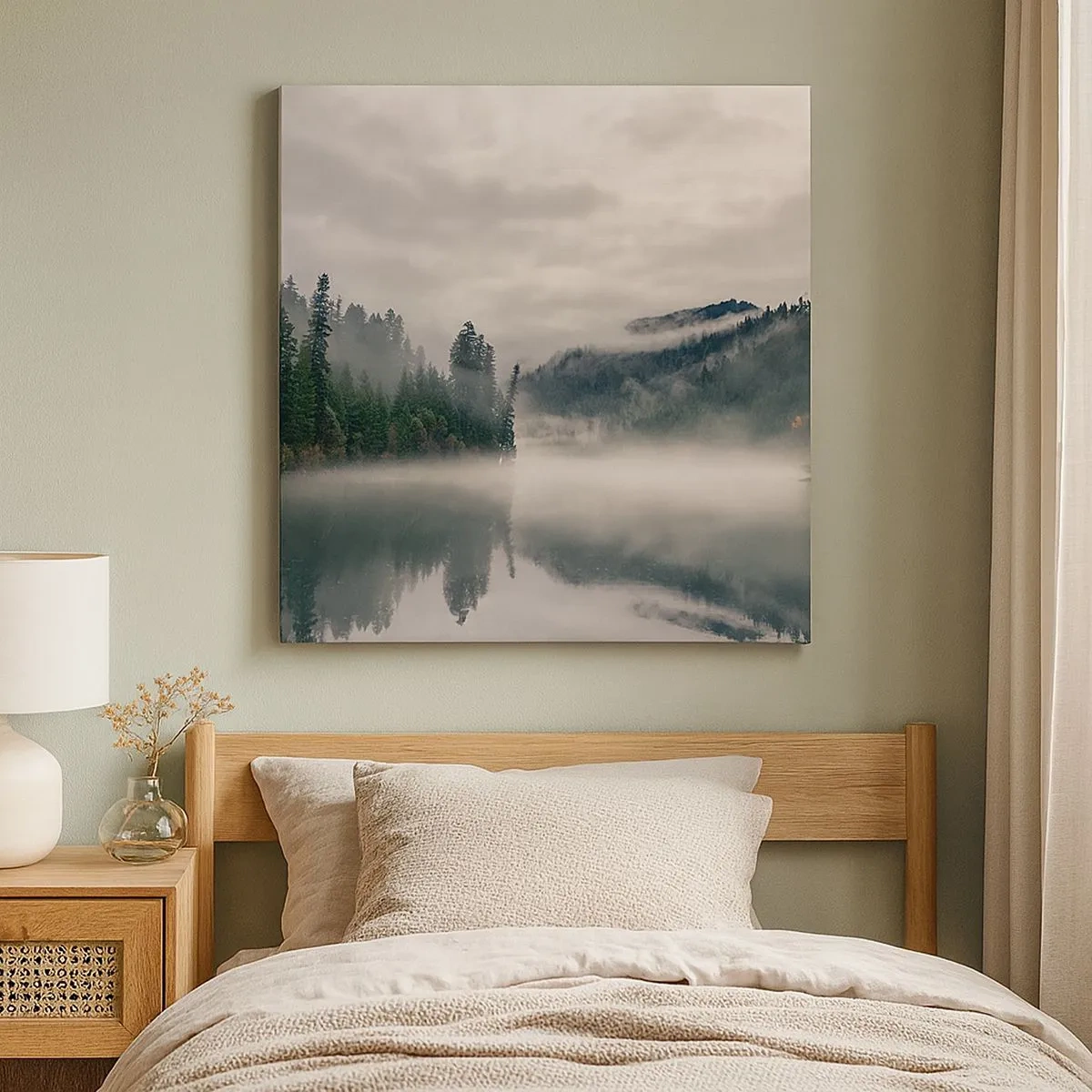 Obraz na plátne - V zamyslení, v hmle - 30x30 cm