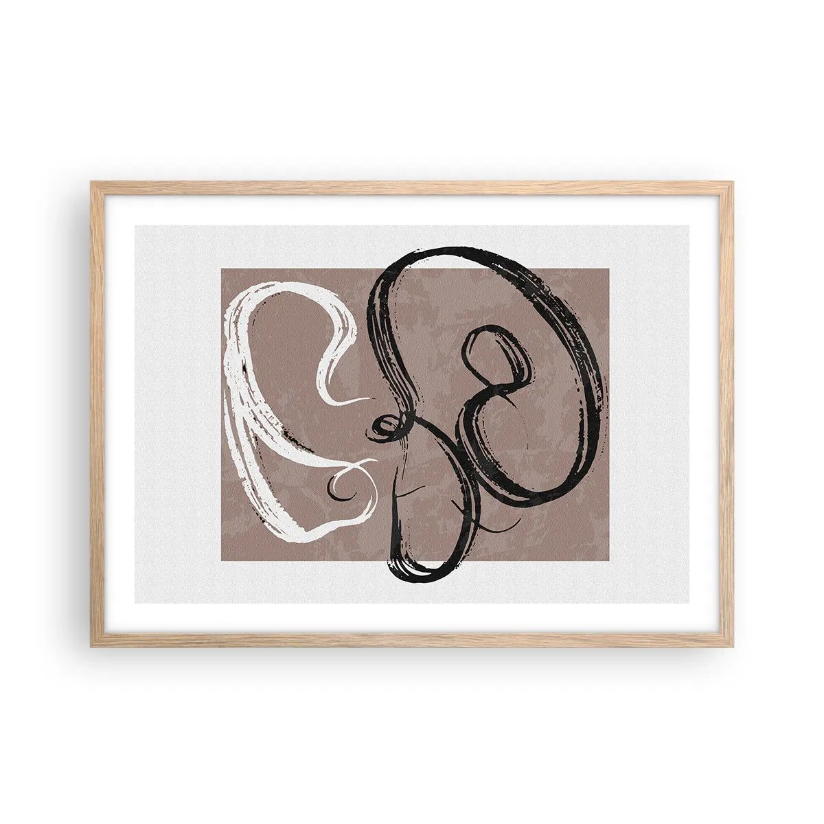 Plagát v ráme zo svetlého duba - Kompozícia – hľadanie úplnosti - 70x50 cm