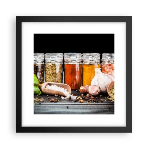 Plagát v čiernom ráme - Aby mal život chuť - 30x30 cm