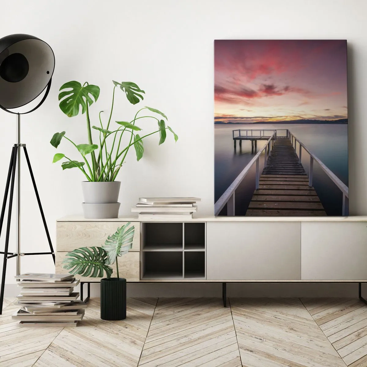 Obraz na plátne - Jemný plameň večera - 55x100 cm