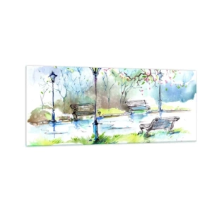 Obraz na skle - Kúzlo parkového ticha - 100x40 cm