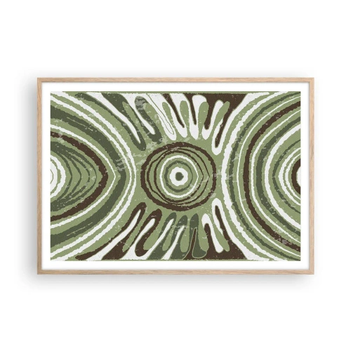 Plagát v ráme zo svetlého duba - Explózia emócií - 100x70 cm