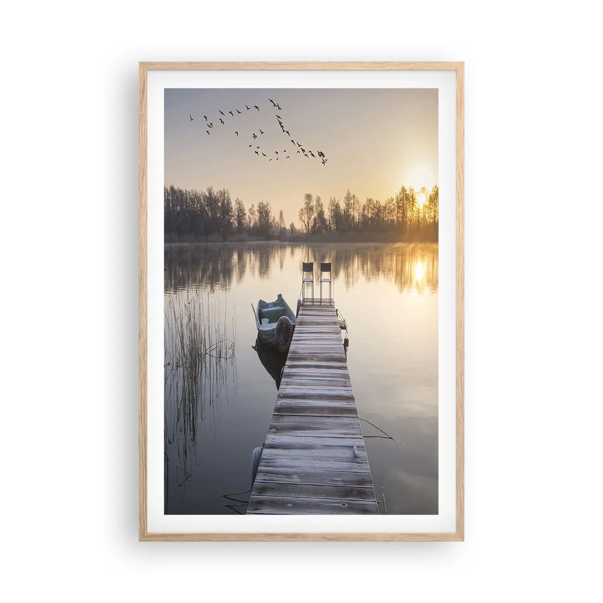 Plagát v ráme zo svetlého duba - Časom sa vrátim - 61x91 cm