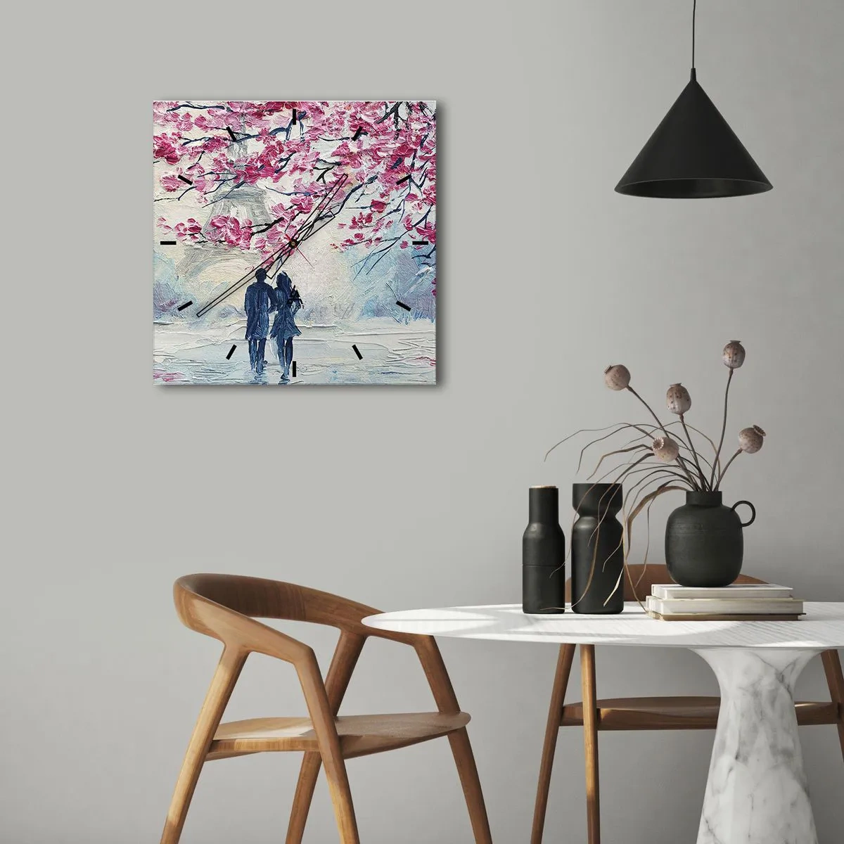 Nástenné hodiny - Romantická prechádzka - 30x30 cm