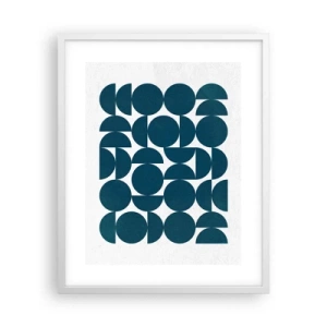 Plagát v bielom ráme - Kruhy a polkruhy - 40x50 cm