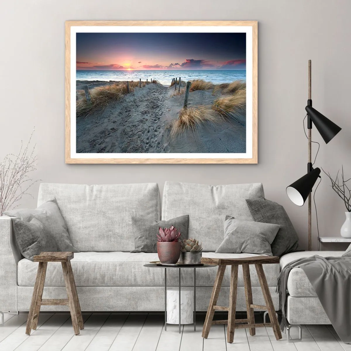 Plagát v ráme zo svetlého duba - Šiel by som s tebou na kraj světa… - 70x50 cm