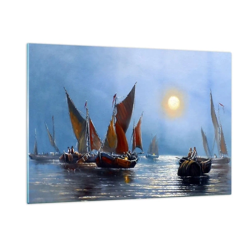 Obraz na skle - Nočný rybolov - 120x80 cm