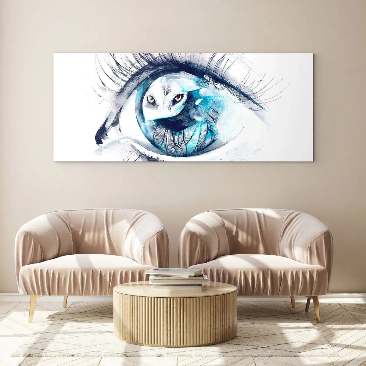 Obraz na skle - Z očí do očí s divočinou - 120x50 cm