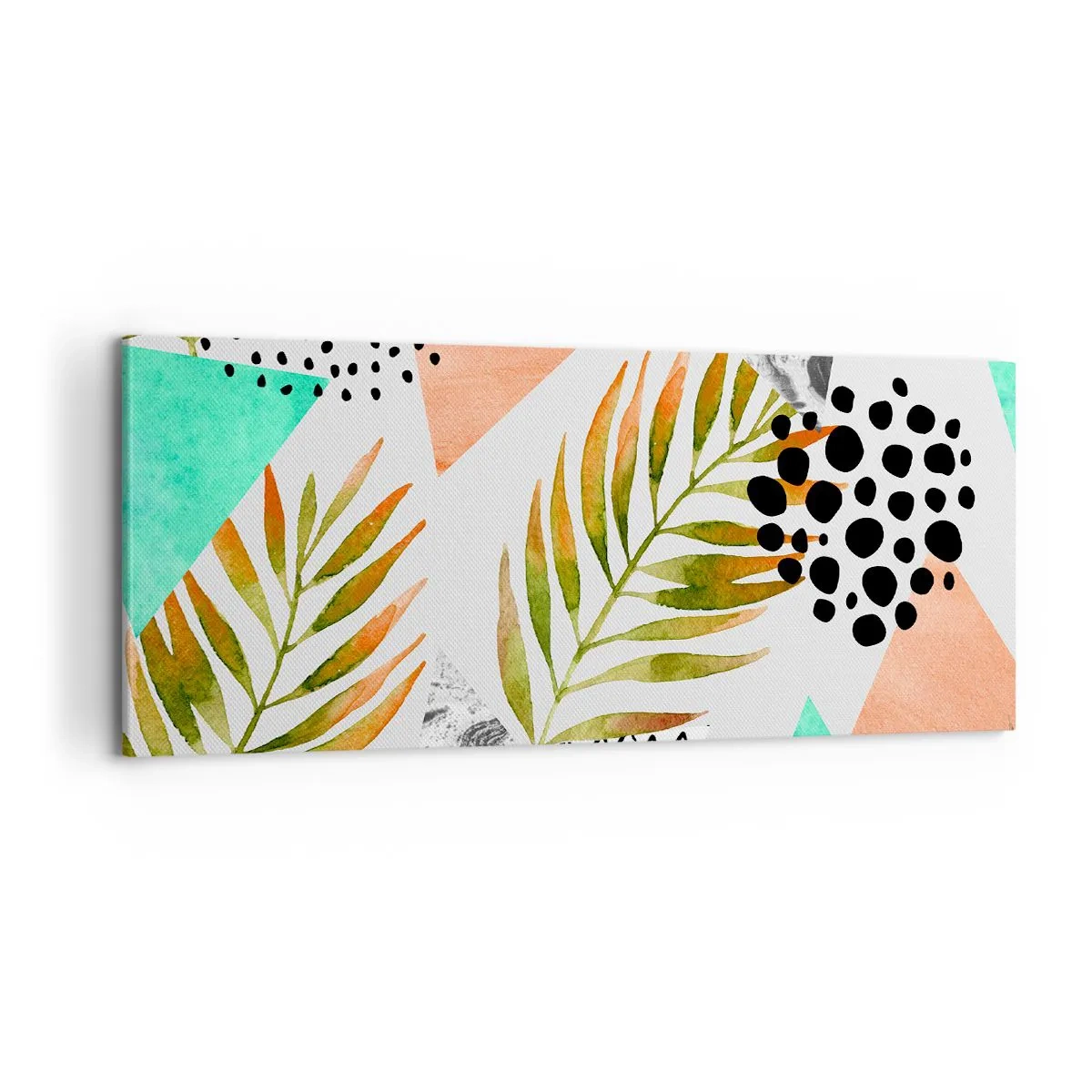 Obraz na plátne - Dekorácia s palmovým listom - 100x40 cm