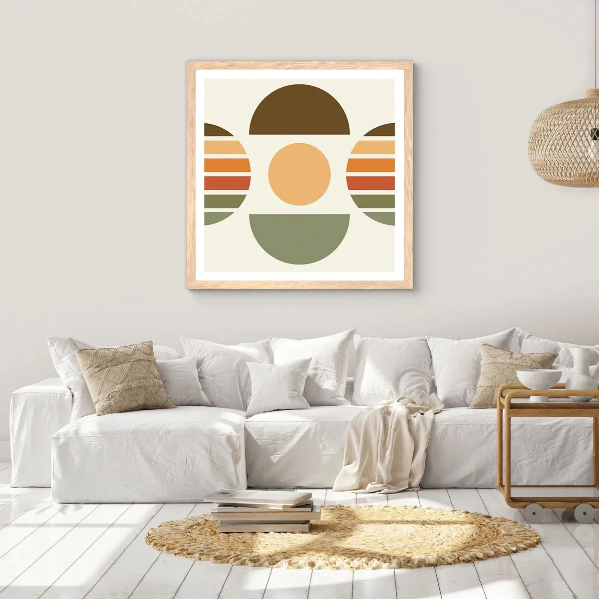 Plagát v ráme zo svetlého duba - Vo farbách zeme - 40x40 cm