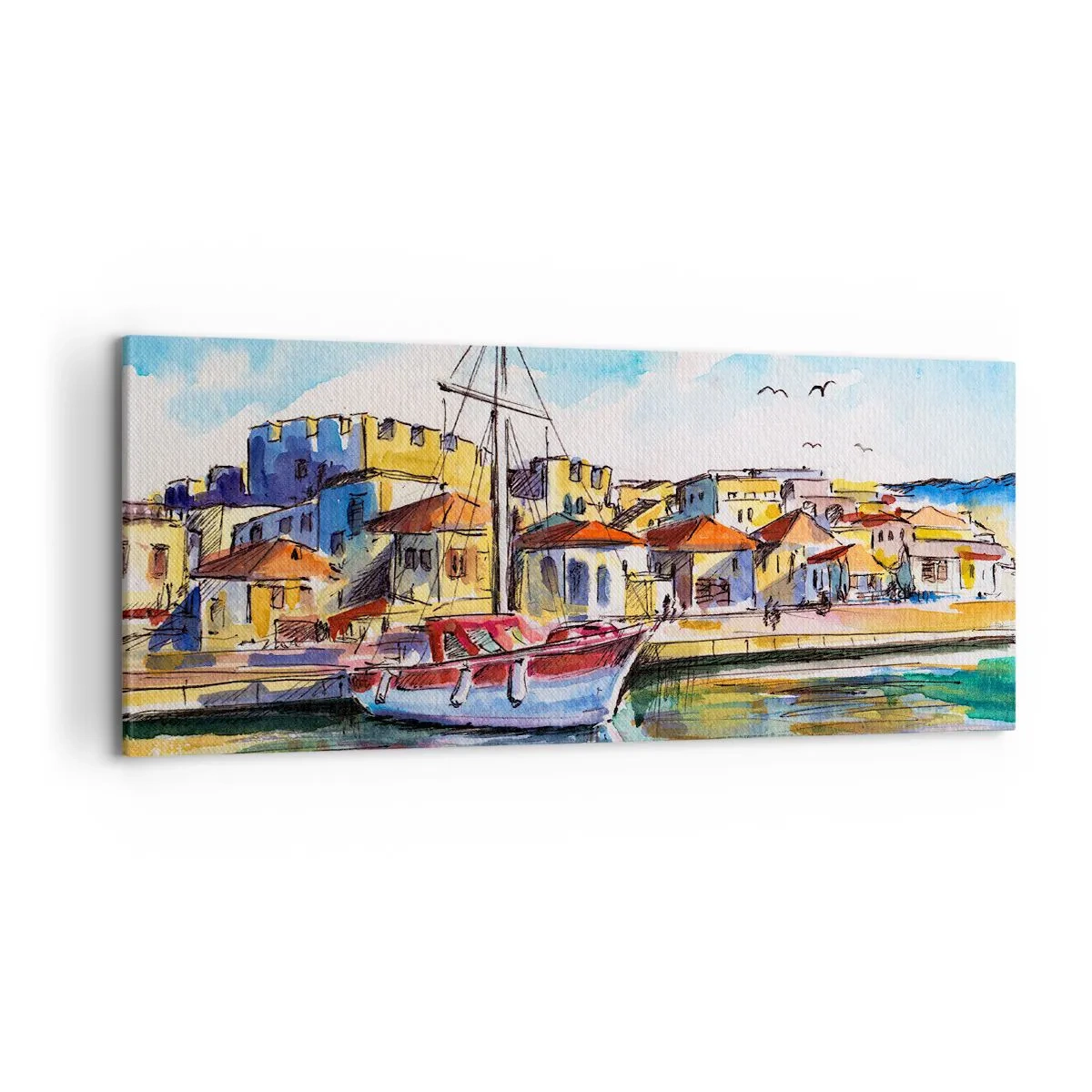 Obraz na plátne - Dúhové popoludnie - 100x40 cm