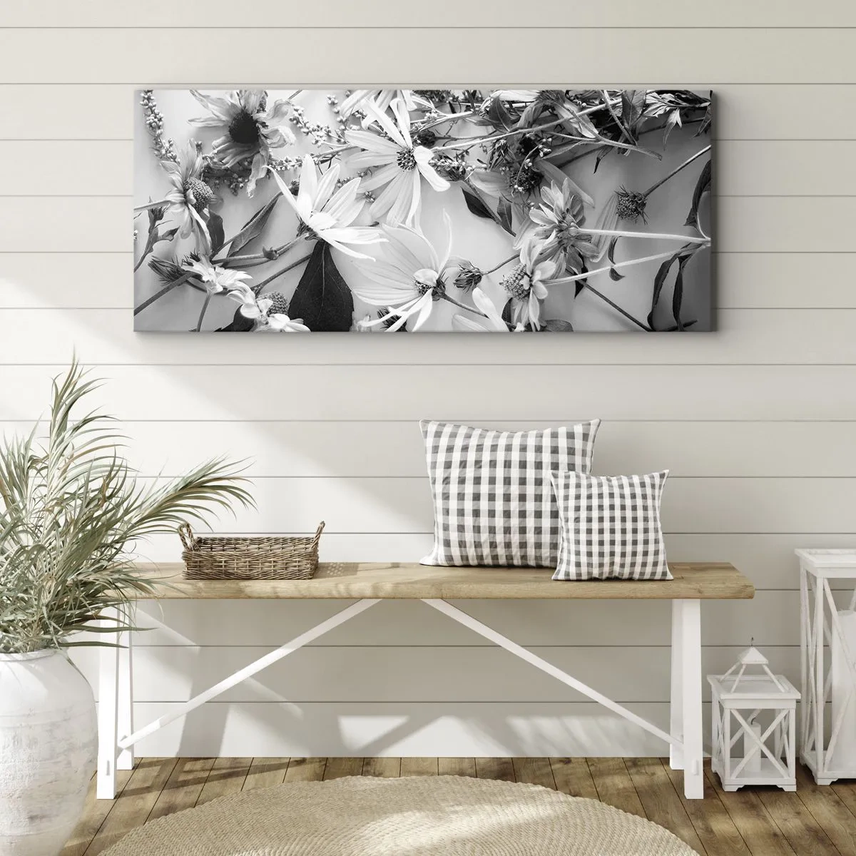 Obraz na plátne - Kvety bez kytice - 100x40 cm