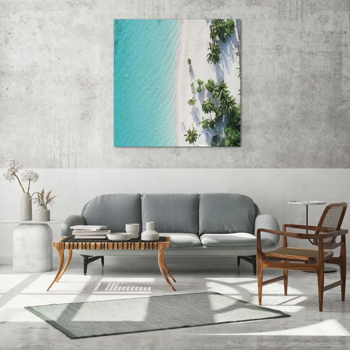 Obraz na skle - Dovolenka v raji - 70x70 cm