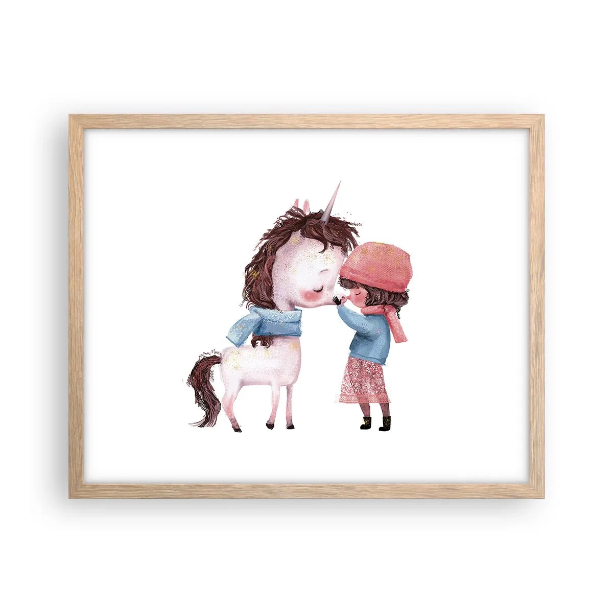 Plagát v ráme zo svetlého duba - Zimný príbeh - 50x40 cm