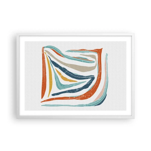 Plagát v bielom ráme - Priateľsky usmievavá abstrakcia - 70x50 cm