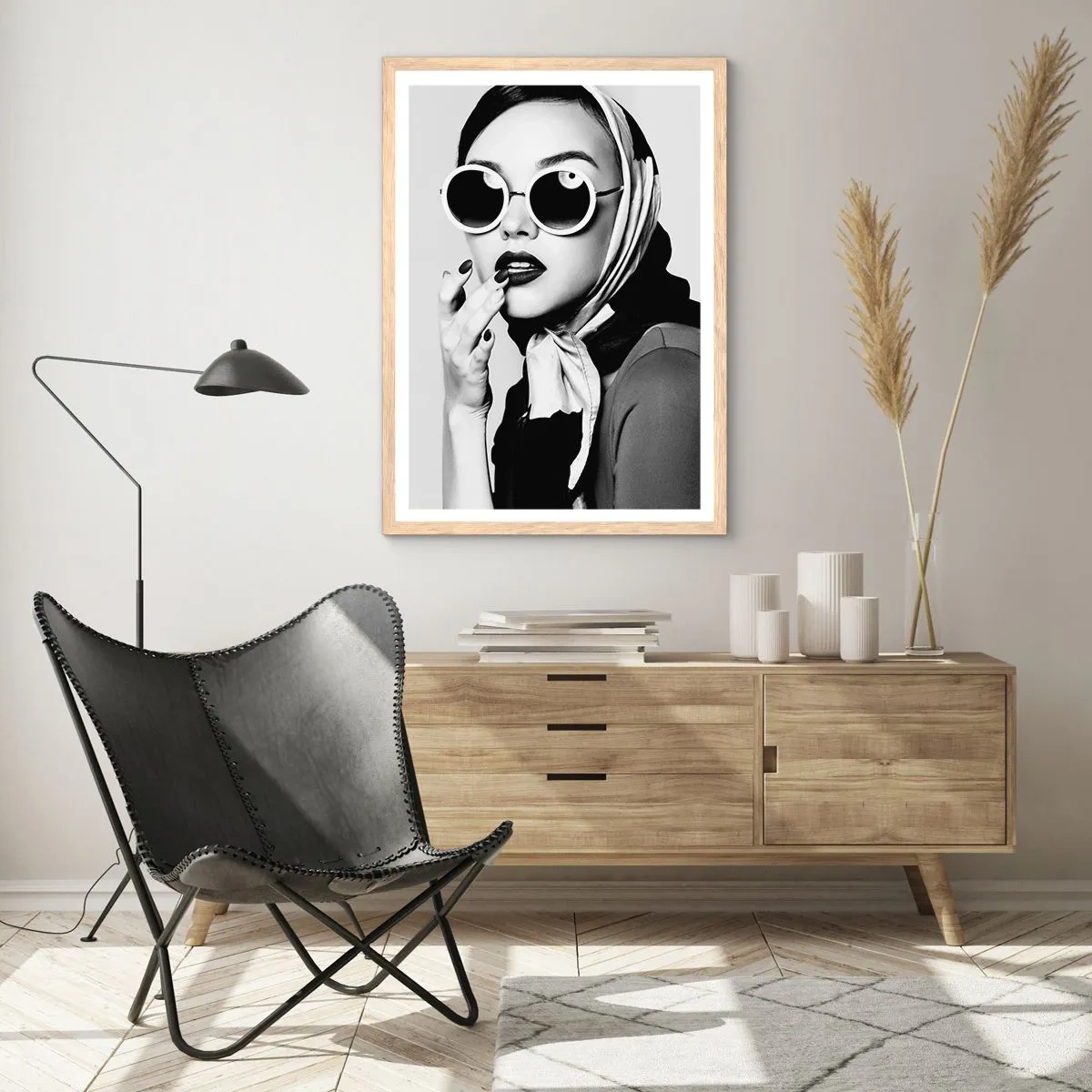 Plagát v ráme zo svetlého duba - Pozdravy zo 60. rokov - 61x91 cm