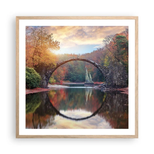 Plagát v ráme zo svetlého duba - Za zrkadlom - 60x60 cm