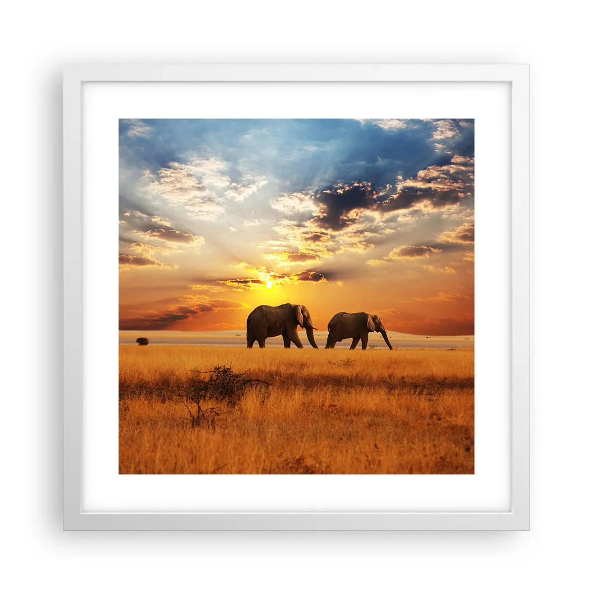 Plagát v bielom ráme - Rodinná prechádzka - 40x40 cm