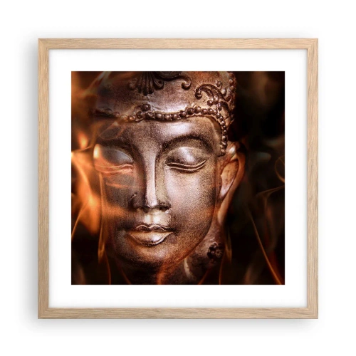 Plagát v ráme zo svetlého duba - Existuje iba tu a teraz - 40x40 cm