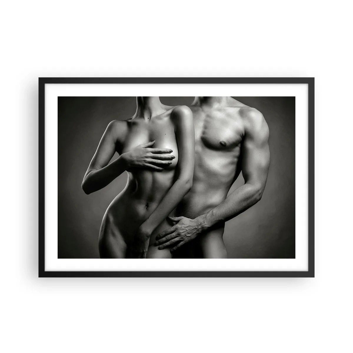 Plagát v čiernom ráme - Adam a Eva - 70x50 cm