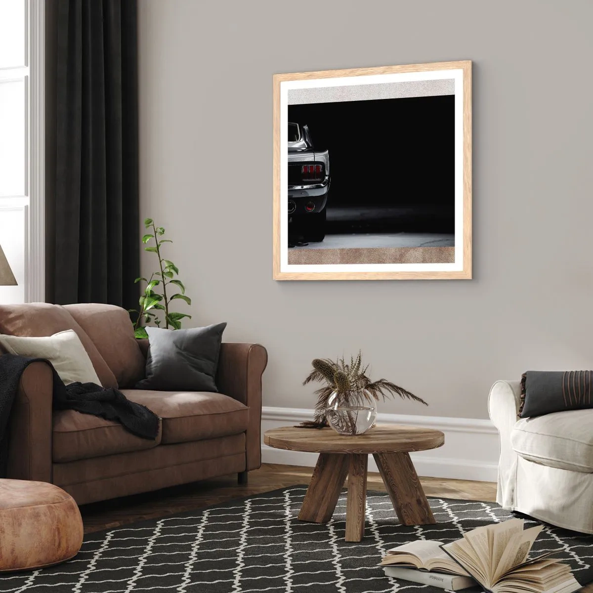 Plagát v ráme zo svetlého duba - Kúzlo klasiky - 40x40 cm